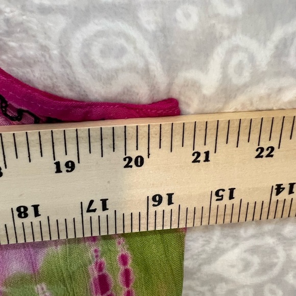 ONE SIZE FITS ALL BOHO DRESSS S M L XL HOT PINK TIE DYE EMBROIDERY BEACH SWIM - Picture 11 of 12